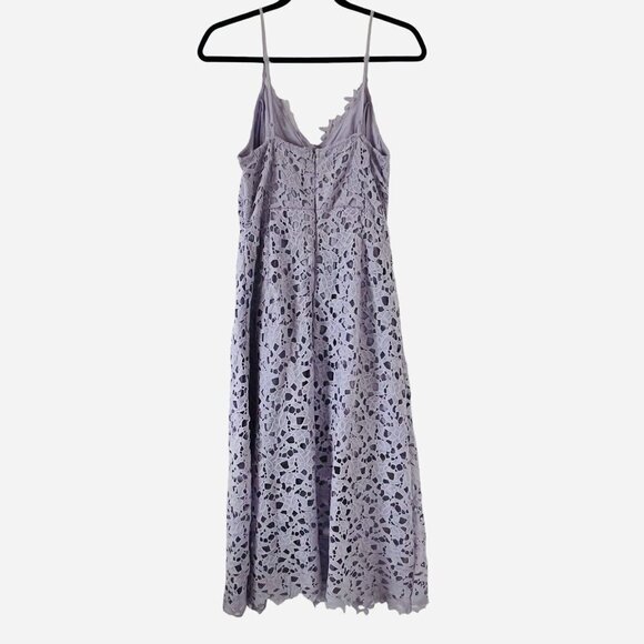 ASTR the Label Dress Women’s Size Large Lace Floral Overlay Midi Lavender Fairy - Picture 4 of 9